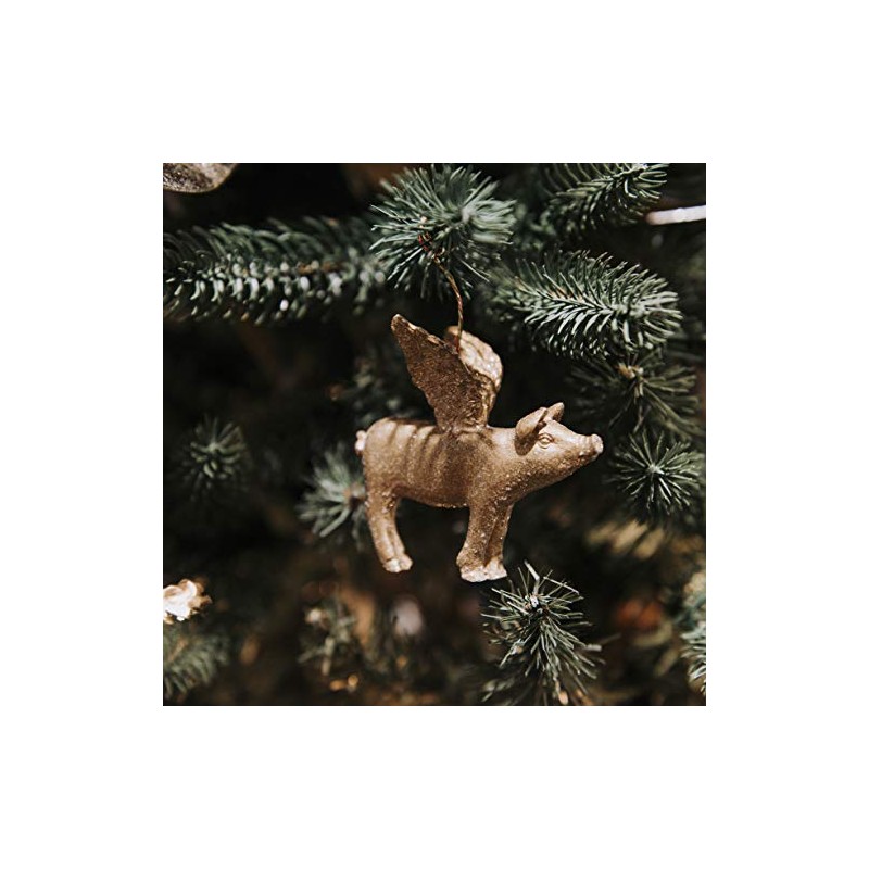 Creative Co-Op Resin Flying Pig Ornament