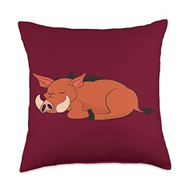 Kaisi Drawing,snooze,snooze,dream Sleep,dream Pajamas, Snooze Light Child, Warthog Sleep Throw Pillow, 18x18, Multicolor