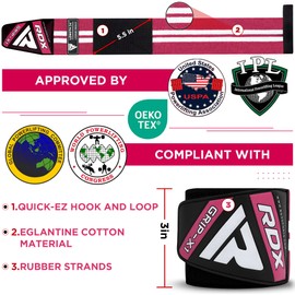 RDX Weight Lifting Wrist Support Wraps, Elasticated Straps for Strength Training, Powerlifting, Bodybuilding, Deadlifts, Gymnastics, Workout and Xfit Exercise