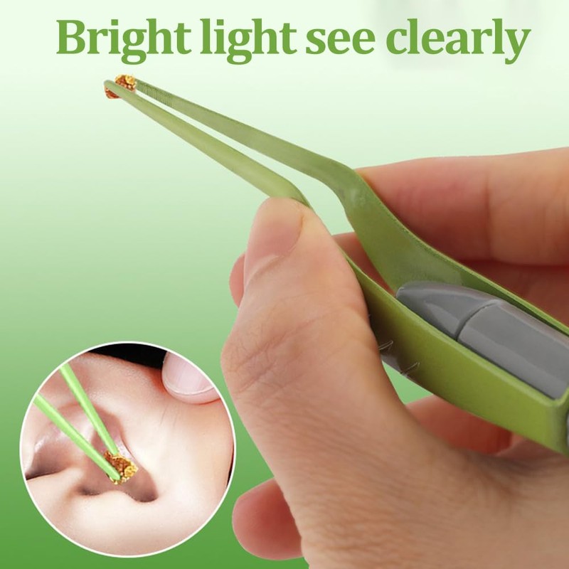 Stainless Steel Ear Tweezers with LED Light, Precision Earwax Remover,