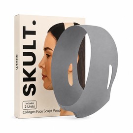 SKULT Faja moldeadora facial de colágeno para mentón y mandíbula (2 unidades), correa reutilizable para la barbilla para dormir, máscara moldeadora de mandíbula ajustable, faja facial transpirable y r