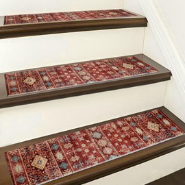 Non Slip Stair Treads for Wooden Steps 7.9"x30" 15PCs Indoor Stair Runners for Wooden Steps Non Slip Stair Runner Mats Washable Stair Carpet Strips Peel and Stick Carpet Stair Treads