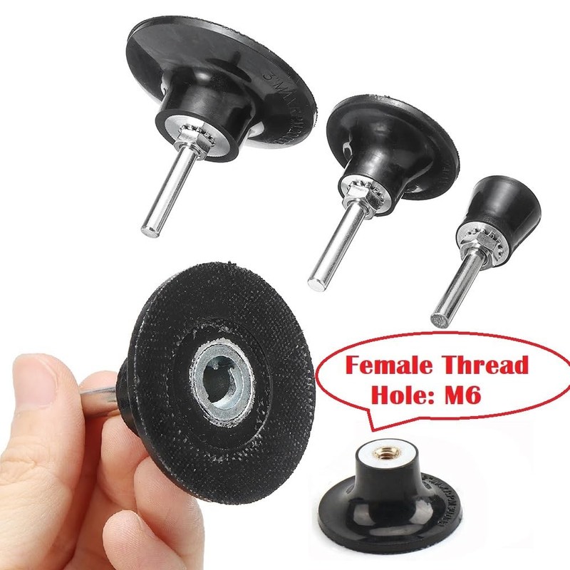 MiJunHD 1inch Roll Lock Disc Pad Holder, 6mm Mandrel Quick