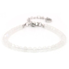 Genuine Gemstone Bracelet with Faceted 4 mm Beads – Adjustable Length – Healing Stone Protective Stone Bracelet Lucky Charm Talisman Gift, Gemstone, various gemstones