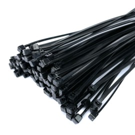100 Pack Black 300mm x 4.8mm Cable Ties/Ties Zip Ties/Nylon Wrap