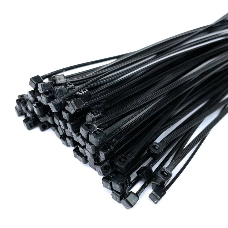 100 Pack Black 300mm x 4.8mm Cable Ties/Ties Zip Ties/Nylon