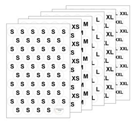 Clothing Size Labels 1.5cm Vinyl Iron On - Choice of Colours, Sizes and Units