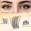 QUEWEL Cluster-Lashes-Kit Natural Look, D Curve Wispy Eyelash Extension, 120