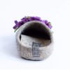 Made For You Women’s Wool Slippers with Handmade Chrysanthemum flower,