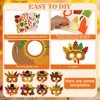Shyyween 48 Sets Thanksgiving Paper Crafts Turkey Masks DIY Arts