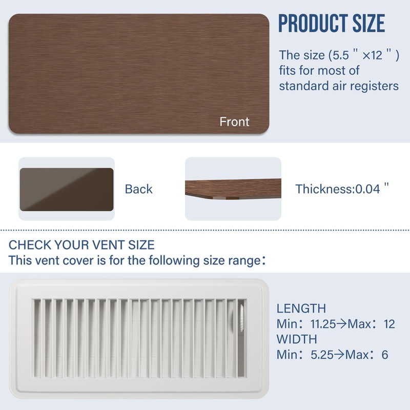 BEWAVE High Strength Magnetic Vent Covers for Home Ceiling, Metallic