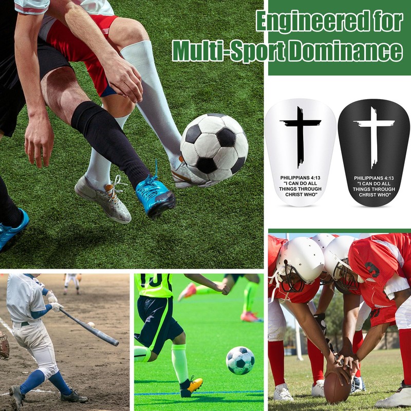 2Pairs Mini Shin Guards Soccer 3.35 x 2.36Inch Christian Faith