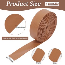 GORGECRAFT 5m Faux Leather Trimming Tape 25mm Foldover Leather Strips 1mm Thick Flat Leather Cord Lambskin Texture PU Leatherette Trim Ribbon Strap for DIY Sewing Hemming Crafts Jewelry Making, Peru