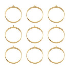 KISSITTY 10pcs Golden Round Open Bezel Charms Hollow Frame Pendants 34.5mm for DIY Resin Pressed Flower Jewelry