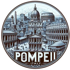 Pompeii Italy Souvenir Die-Cut Flat Decorative Flat Magnet
