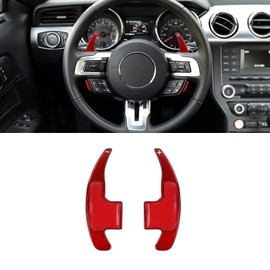 BLAKAYA Compatible with Automotive Shift Paddle Shifter Transfer Extension Fiber Modified Interior Accessories for Ford Mustang 2015-2017 (2Pcs Red)
