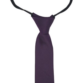 Ysintl Narrow Tie, Men's Thin One-Touch Tie, Solid Color, Polyester, Blade Width: 2.0 inches (5 cm), Total Length: 18.9 inches (48 cm), purple
