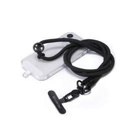 Project-cb Smartphone Strap, Neck Strap, Crossbody Strap, Strap Holder x 2, Shoulder Strap, Fall Prevention, Adjustable, Black, 120