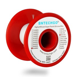 BNTECHGO 30 Gauge Silicone Wire Spool 250 ft White Flexible 30 AWG Stranded Tinned Copper Wire