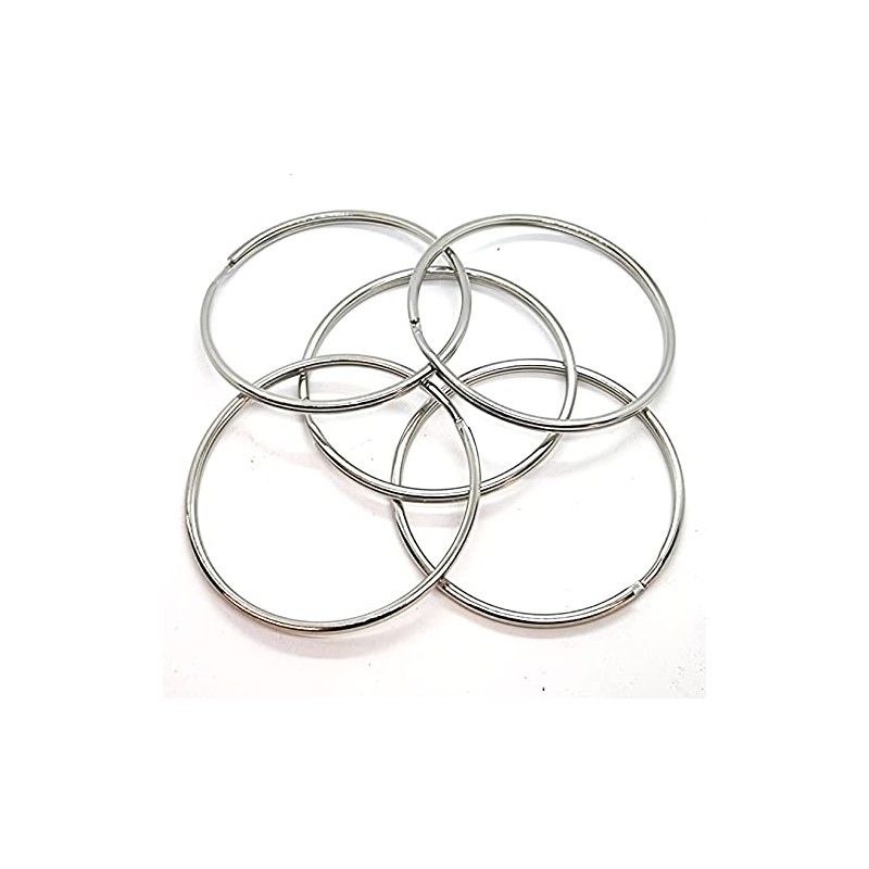 Very Large Strong Nickel Jailer Split Rings Key Ring 76mm