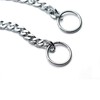Collar de cadena de perro plano de plata, collar de