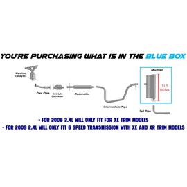 Exhaust Rear Muffler Compatible for 2008-2012 Chevy Malibu 2.4L | Stainless Steel | Northeastern Exhaust | Free Clamps and Hangers Included | Direct-fit Aftermarket Replacement | Direct-Fit