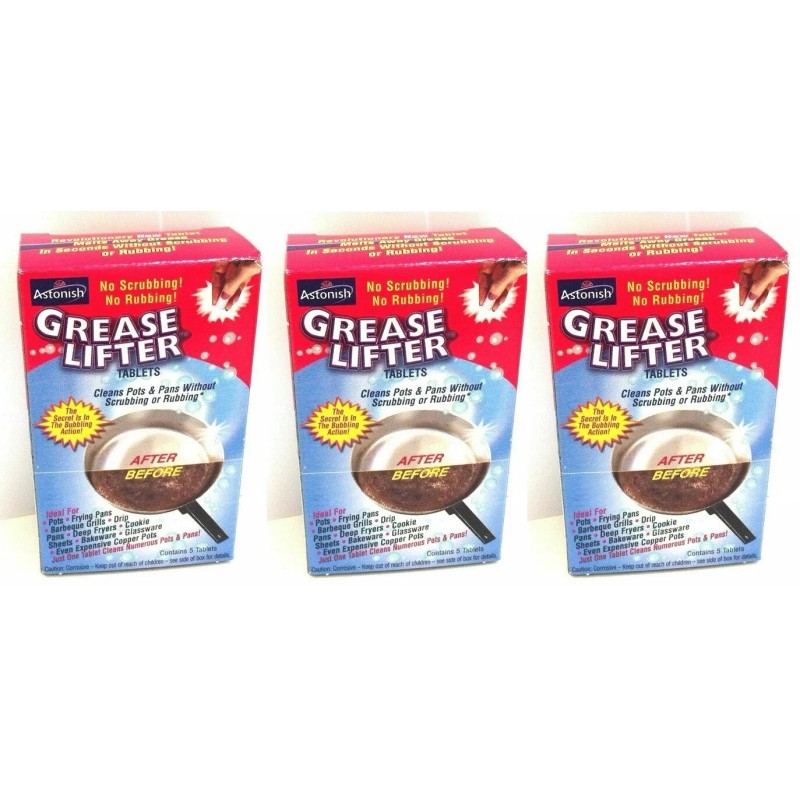 Astonish 3 Pack Astonish Oven Cookware Cleaner Grease Lifter Tablets