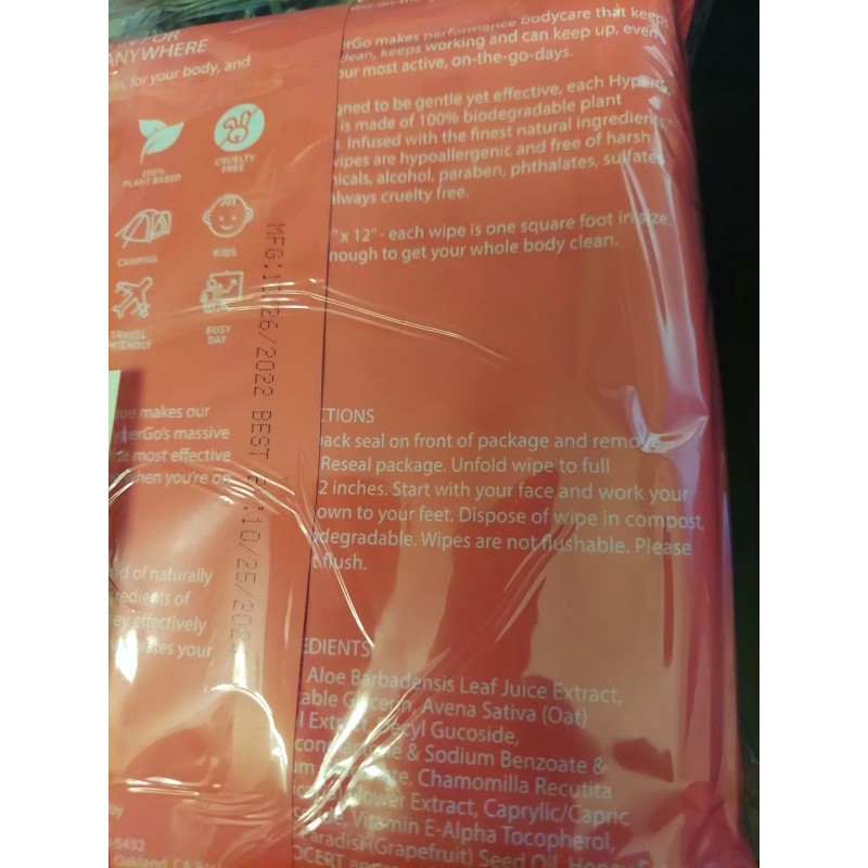 Fresh Brands Group, Inc. Hypergo Body Wipes - No Rinse