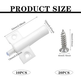 10 Pcs Soft Close Dampers, with 20 Pcs Stainless Steel Screws, Soft Close Dampers, Built-in Elastic Design Soft Close Hinges, for Wardrobe Doors, Furniture, Reduces Damage for Furniture(White)