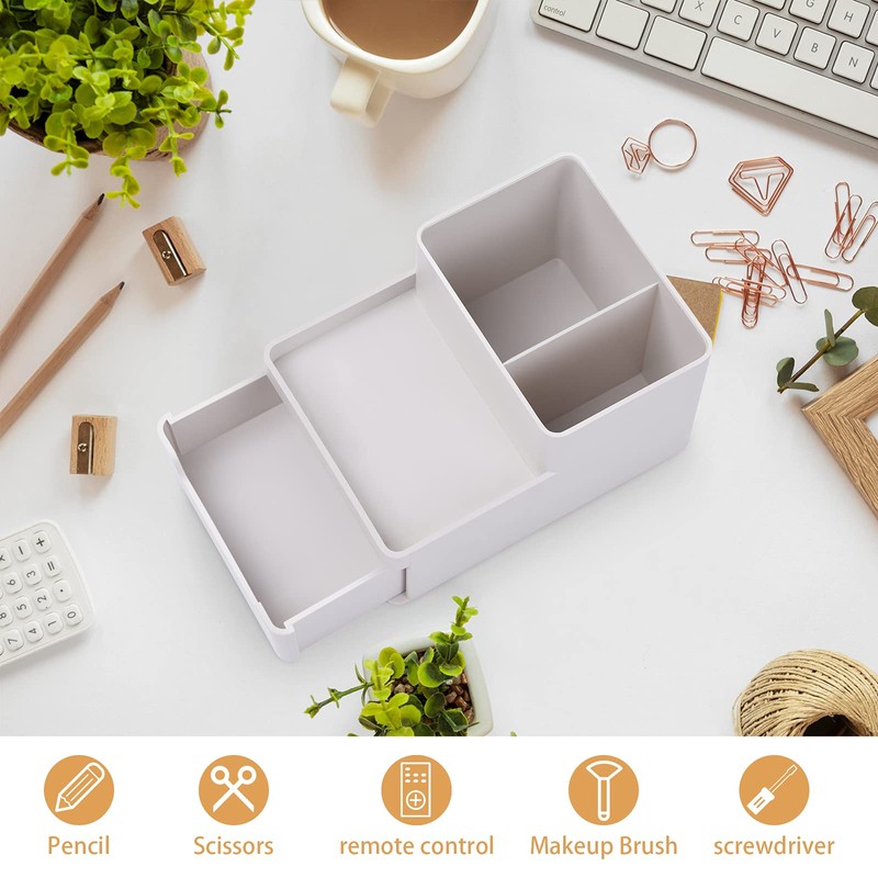 ペン立て ペンスタンド 卓上収納 筆立て おしゃれ 小物入れ ぺんたて デスク 整理 （白い）
