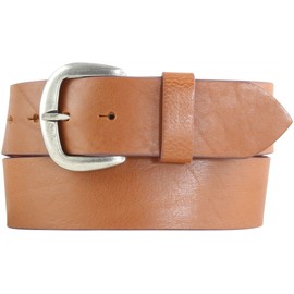 BELTINGER Denim Belt Made of Full Cowhide Leather 4.5 cm Wide Leather Belt for Men and Women 45 mm Leather Belt Made of Genuine Leather, Tabac, Antique Silver