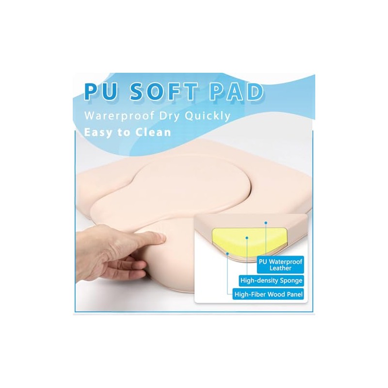 PU Commode Seat Cushion with Sponge Padded,C Shape Waterproof Soft