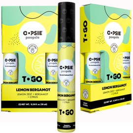Oopsie Poopsie Pre Poo Toilet Spray - Set of 2 Two-Packs, Travel Size & Discreet In-Bowl Odor Eliminator & Toilet Freshener - 4 x 7ml Bottles, On the Go, Lemon Bergamot