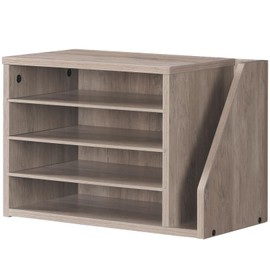 HOOBRO Mail Sorter, Literature Organizer with Adjustable Shelves, Paper Organizer for Office, Home, Wood Countertop Mail Organizer, File Holders, Mails, Magazines, Greige BG41WF01N1