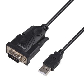 Anbear USB to RS232 DB9 Cable (5 FT), USB 2.0 to Serial Cable Male A Converter Adapter with PL2303 Chipset for Windows 10, 8.1, 8, 7, Vista, XP, 2000, Linux and Mac OS X 10.6 (Black, 10 Pcak)