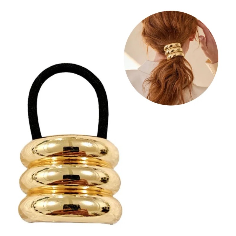 Haircuff Liga Para Cabello Accesorios De Moda Scrunchi Metal