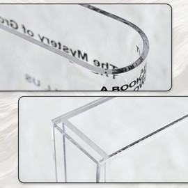 YOOCHUENG Clear Book Vase Acrylic Flower Vase for Living Room Flowers Aesthetic Room Deco Vase Small Vases for Table Deco with Luminous Stone and 3 Fake Flowers,English Vase