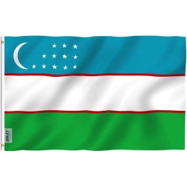 Anley Fly Breeze 3x5 Feet Uzbekistan Flag - Republic of Uzbekistan Flags