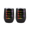 Cambridge EPRD40CB2DS 12 Oz My Favorite Rainbow Wine Tumblers, Black,