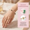 Strawberry Charm Bracelet Gold Enamel Dainty Fruit Women Jewelry