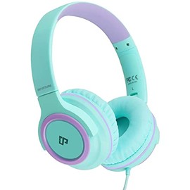 Kids Headphones with Microphone for Children Boys Girls, Volume Limit 94dB, INFURTURE On Ear Headphones,Wired Headphones for Teens School, Travel, Compatible with Cellphones, Tablets, PC, Kindle