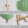Blhxian Green Milk Glass Pendant Light,14" Brass Chandelier,Ceiling Light Fixture