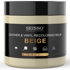 SEISSO Leather Repair Kit, 200 g Leather Repair Cream, Leather Balm, Leather Restorer, Leather Scratch Repair for Belts, Shoes, Car Seats, Sofas, Leather Care Balm, Beige