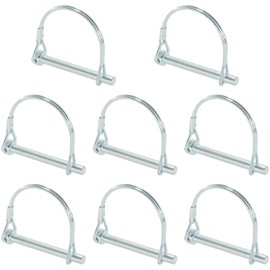 8 PCS Yoke-End Locking Pins,Arch Wire Lock Pins,D Shape Trailer Coupler Pins, Axle Lock Pins (White Zinc)