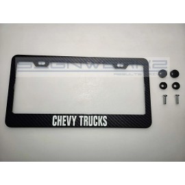 SIGNWERKZ Glowing Chevy Trucks Carbon Fiber Printed Stainless Steel license Plate Frame