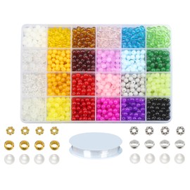 Pamir Tong 2030PCS 6mm Assorted Color Glass Beads Kits for Jewelry Making,Round Smooth Beads, Bracelet Space Loose Beads for Jewelry Making Earring, Necklaces, DIY Crafts & Gifts #377