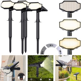 Luminea Outdoor Solar Wall Lamp: Set of 4 High-Power Solar LED Garden Spotlights, 650 lm, IP65, Warm White (Patio Lighting, Solar House Lighting, Outdoor Solar Waterproof )