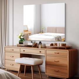 CILIBER Frameless Mirror, 36x40 inch Bathroom Mirrors for Over Sink, Large Frameless Wall Mirror, Upgraded Shatterproof Vanity Mirror with Polished Edge for Bathroom,Bedroom,Living Room and Entryway