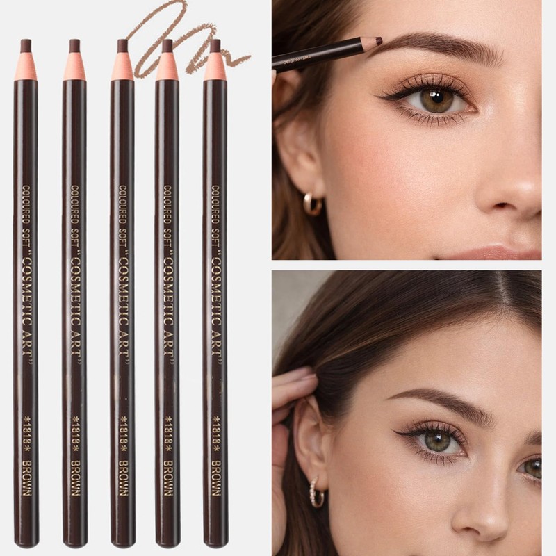 Waterproof Eyebrow Pencil Set, Light Brown, 5 Pencils With Brow