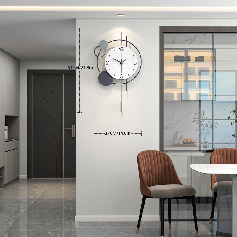 JTWALCLOCK Decorative Modern Wall Clock for Living Room Decor Non